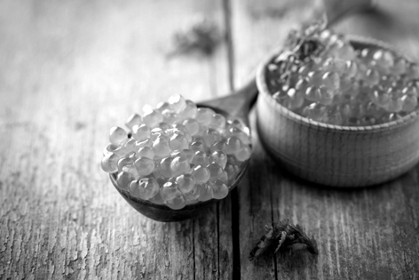Tortilla fresca y caviar de tortilla de Tavascan